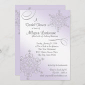 Invitation Fête des mariées Violet Snowflake (Devant / Derrière)