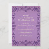 Invitation Fête des mariées violette (Dos)