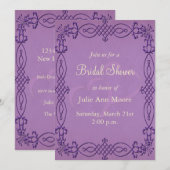 Invitation Fête des mariées violette (Devant / Derrière)