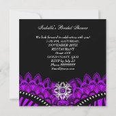 Invitation Fête des mariées violette dentelle noire (Dos)