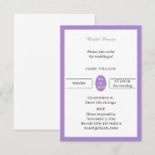 Invitation Fête des mariées violette simple (Devant / Derrière)