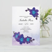 Invitation Fête des mariées violette Turquoise Blue Orchid (Debout devant)