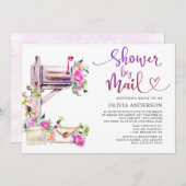 Invitation Fête des mariées virtuelle aquarelle par courrier (Devant / Derrière)