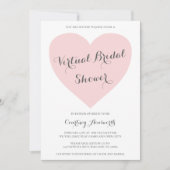 Invitation Fête des mariées virtuelle Cute Pastel Coeur rose (Devant)