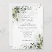 Invitation Fête des mariées virtuelle Dusty Blue Eucalyptus S (Devant)
