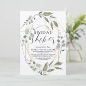 Invitation Fête des mariées virtuelle Eucalyptus Géométrique  (Debout devant)