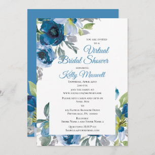 Invitation Fête des mariées virtuelle Florale d'aquarelle ble