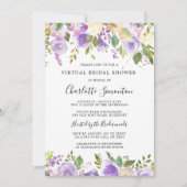 Invitation Fête des mariées virtuelle Purple verdure Botaniqu (Devant)