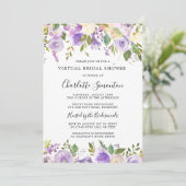 Invitation Fête des mariées virtuelle Purple verdure Botaniqu (Debout devant)