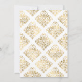 Invitation Fête des mariées virtuelle Turquoise et Gold Flora (Dos)