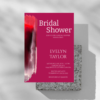 Invitation Fête des mariées Viva Magenta moderne et minimale