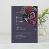 Invitation Fête des mariées Web couleur violet foncé et argen (Debout devant)