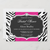 Invitation Fête des mariées Wedding shower Zebra Imprimer ros (Dos)