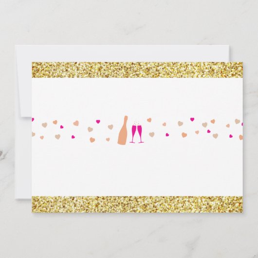 Invitation Fête des mariées Weekend Heart Pink Gold Invitatio (Dos)