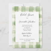 Invitation Fête des mariées Western Green Cream Plaid (Devant)