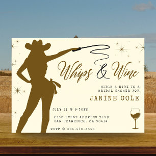 Invitation Fête des mariées Whiks & Wine Cowgirl