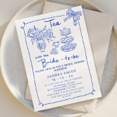 Invitation Fête des mariées Whimsical Blue Main Draa Tea Part