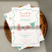 Invitation Fête des mariées Whimsical Hand Drake Tea Party