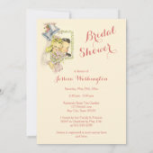 Invitation Fête des mariées Whimsical Retro Bride et Groom (Dos)