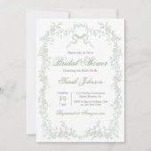 Invitation Fête des mariées Whimsical Sage Green (Devant)