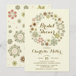 Invitation Fête des mariées Whimsical Snowflakes