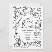 Invitation Fête des mariées Whimsical tirée à la main (Devant)