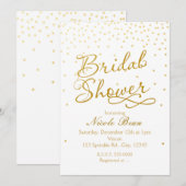 Invitation FÊTE DES MARIÉES White & Gold Confetti Dot Invitat (Devant / Derrière)