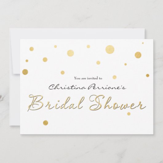 Invitation FÊTE DES MARIÉES White Gold Foil Modern Card Invit (Devant)