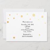 Invitation FÊTE DES MARIÉES White Gold Foil Modern Card Invit (Dos)