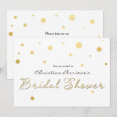 Invitation FÊTE DES MARIÉES White Gold Foil Modern Card Invit (Devant / Derrière)