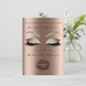 Invitation Fête des mariées Yeux Bronze Sparkly Lips Bourgogn (Debout devant)
