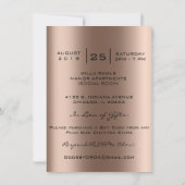 Invitation Fête des mariées Yeux Bronze Sparkly Lips Bourgogn (Dos)