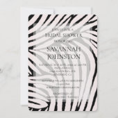 Invitation Fête des mariées Zèbre Rose Noir (Devant)