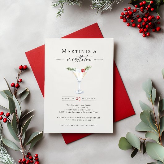 Invitation Fête des Martini et du Gui de Fêtes