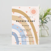 Invitation Fête des mères amusantes Brunch Arc-en-ciel (Debout devant)