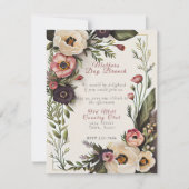 Invitation Fête des Mères Brunch Elégante aquarelle Fleurs (Devant)