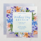 Invitation Fête des mères Brunch Fleur sauvage d'aquarelle (Devant / Derrière)