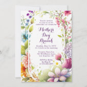 Invitation Fête des mères Brunch Fleur sauvage d'aquarelle Fl (Devant)
