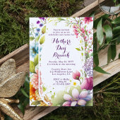 Invitation Fête des mères Brunch Fleur sauvage d'aquarelle Fl