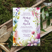 Invitation Fête des mères Brunch Fleur sauvage d'aquarelle Fl