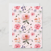 Invitation Fête des mères Brunch Pies roses Floral Custom (Dos)