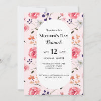 Fête des mères Brunch Pies roses Floral Custom