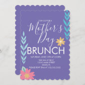 Invitation Fête des Mères Brunch Printemps Vert (Devant / Derrière)