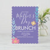 Invitation Fête des Mères Brunch Printemps Vert (Debout devant)