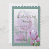 Invitation Fête des mères Brunch Printemps Violet Tulips Part (Devant)
