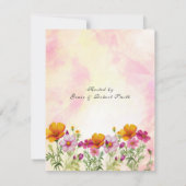 Invitation Fête des Mères Brunch Rose Jaune Fleurs Cosmos (Dos)