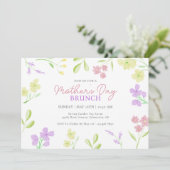 Invitation Fête des Mères Brunch Soft Floral Aquarelle Pastel (Debout devant)