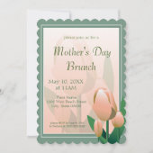 Invitation Fête des mères Brunch Spring Pink Tulips (Devant)