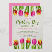 Invitation Fête des mères Brunch Tulip Floral (Devant / Derrière)