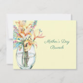 Invitation Fête des mères Brunch Vase of Daylilies (Devant)